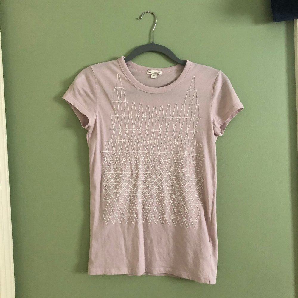 Gap Geometric Light Pink Embellished Tee